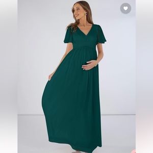 Dark Green Maternity Bridesmaid Dress